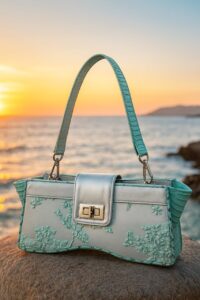 a Womira bag with greenish pattern